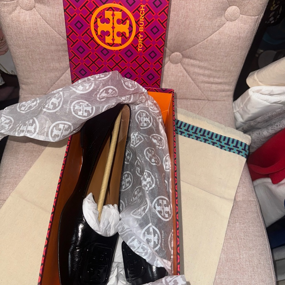 Tory Burch Georgia Ballet Wrinkle calf leather Size 7 - Picture 7 of 7